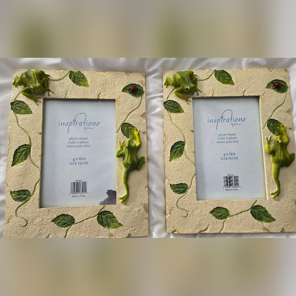 Frog/ Ladybug Picture Frames. Set of two. 4x6.